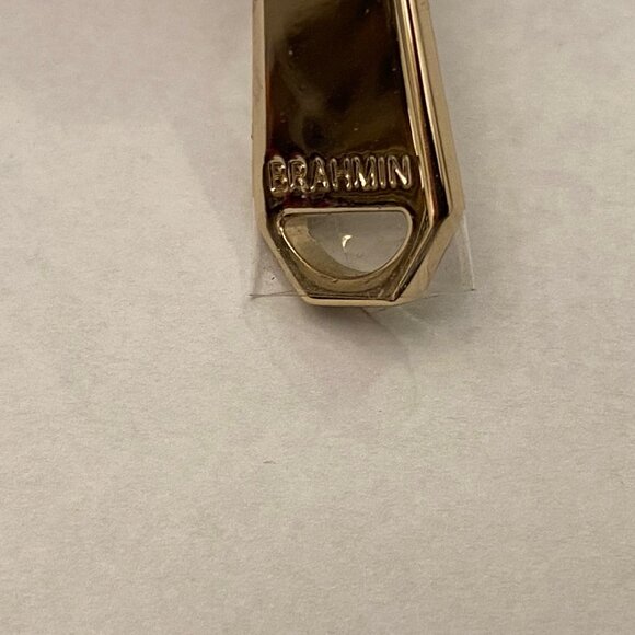 Authentic Zip-Around Brahmin Embossed Leather Coin Purse. 3-7/8" Diameter NWT - Picture 9 of 10